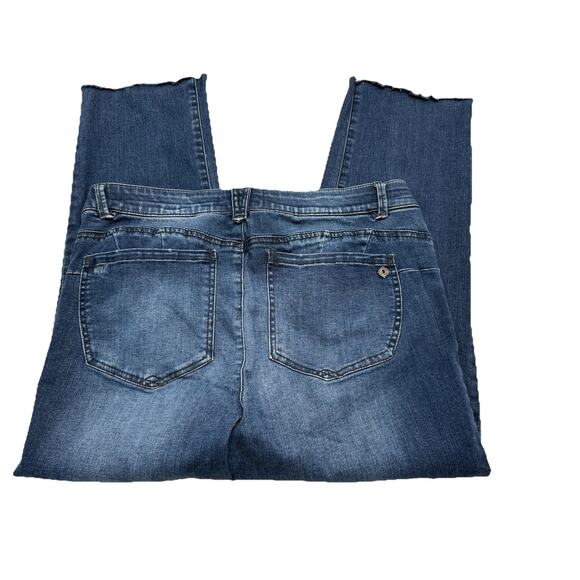 Democracy Ab Solution High Rise Tapered Cropped 16P Petite Stretch Blue Denim - Picture 2 of 8